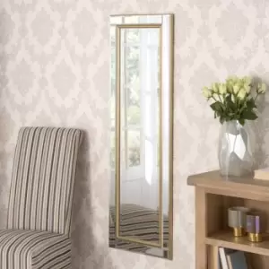 Image of Yearn Mirrors Yearn Soft Brass Bevelled Wall Mirror 137.2 X 45.7Cms