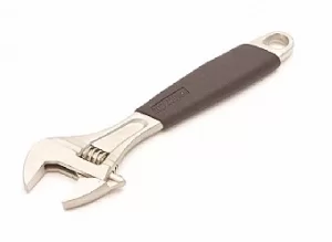 Image of Rolson Adjustable Wrench with Rubber Grip and Scaler, 160mm