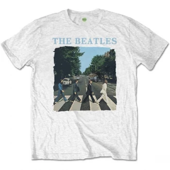 Image of The Beatles - Abbey Road & Logo Kids 9 - 10 Years T-Shirt - White