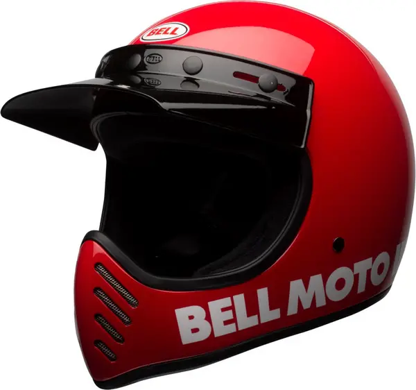 Image of Bell Moto-3 Classic Solid Gloss Red Full Face Helmet M