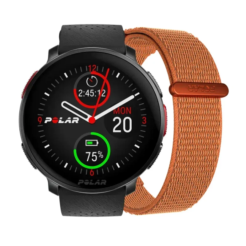 Image of Polar Vantage V3 Hook & Loop Watch Black Orange