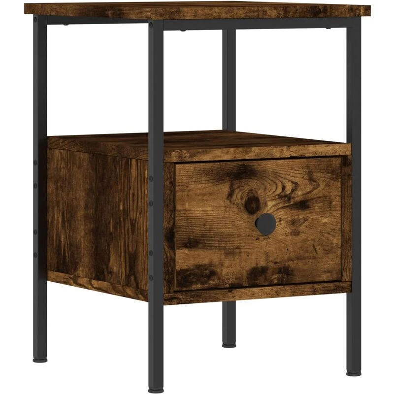 Image of VIDAXL Bedside Cabinet Smoked Oak 34x36x50cm Engineered Wood vidaXL 8720845940065