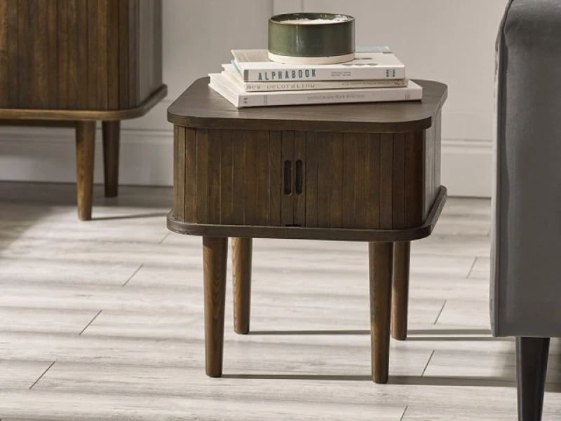 Image of Julian Bowen Arya Dark Oak Storage Lamp Table