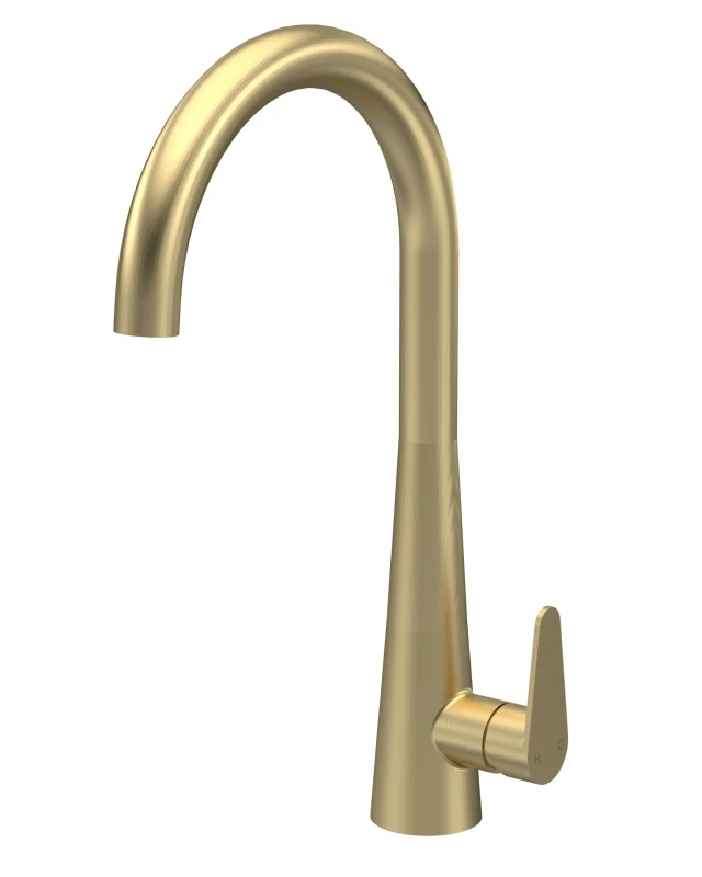 Image of Balterley Kitchen Mono Mixer Tap with 1 Lever Handle Brushed Brass 398mm Bronze