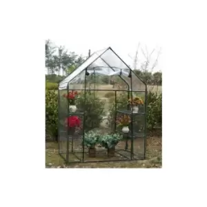 Image of Large Walk In Greenhouse With Double Shelves
