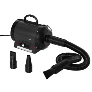 Image of PawHut 2800W Dog Hair Dryer Pet Grooming Blaster Water Blower Dryer w/ 3 Nozzles, Black