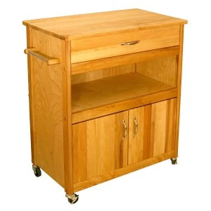Image of Catskill by Eddingtons Wide Kitchen Island with Cabinet Wheels