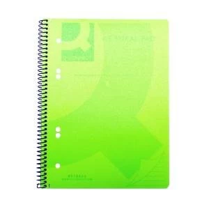 Image of Q-Connect Spiral Bound Polypropylene Notebook 160 Pages A5 Green Pack
