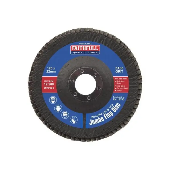 Image of Faithfull Zirconia Abrasive Jumbo Flap Disc FAIFD12580Z Diameter: 125mm