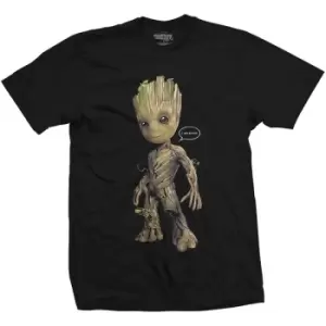 Image of Marvel Comics - Guardians of the Galaxy Vol. 2 Groot Speech Bubble Unisex Medium T-Shirt - Black