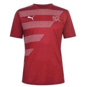 Image of Puma Switzerland Pre Match Shirt 2020 Mens - Red/White