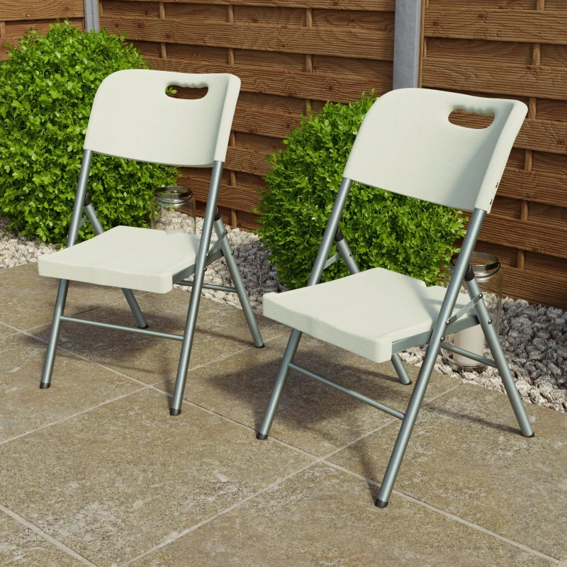 Image of Lassic Home Vida Set of 2 Outdoor Indoor Folding Chairs White unisex Set Of 2