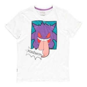 Image of Pokemon - Gengar PopArt Male Medium T-Shirt - White
