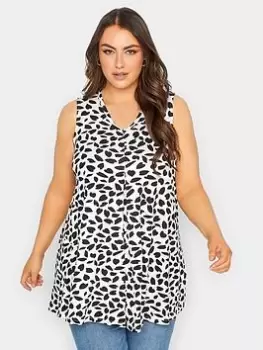 Image of Yours Pleat Swing Vest Heart Markings White/Black, Size 26-28, Women