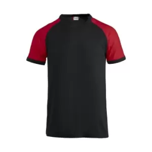 Image of Clique Unisex Adult Raglan T-Shirt (S) (Black/Red)