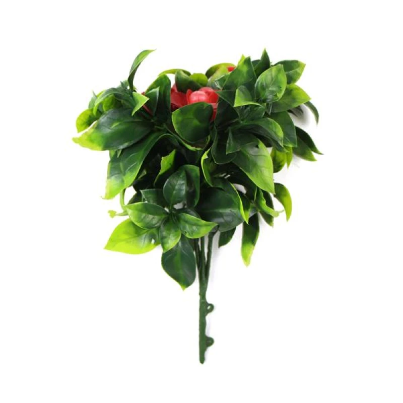 Image of N/A 30cm UV Resistant Red Flower Bush Artificial
