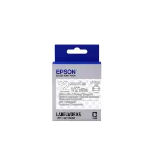 Image of Epson LK-4TWN White on Clear Labelling Tape 12mm x 9m