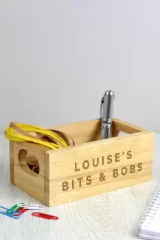 Image of Personalised Bits and Bobs Mini Wooden Crate - Natural