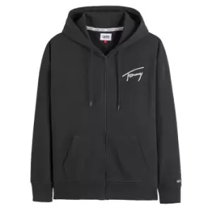 Image of Signature Embroidered Logo Hoodie in Cotton Mix with Zip Fastening