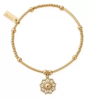 Image of ChloBo GBCM3205 Cute Mini Sun Mandala Bracelet Gold Plated Jewellery