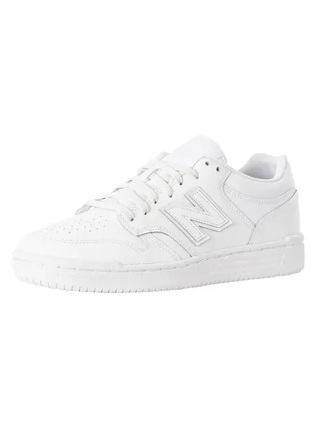 Image of New Balance BB480 Leather Trainers White/White 7.5 UK