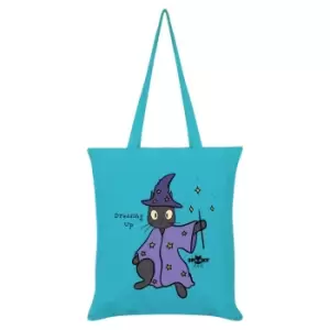 Image of Spooky Cat Dressing Up Tote Bag (One Size) (Azure Blue)