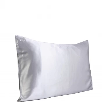 Image of Slip Silk Pillowcase - Queen (Various Colours) - Silver