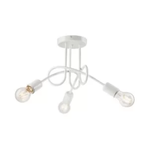 Image of Camilla Multi Arm Semi Flush Ceiling Light White, 3x E27