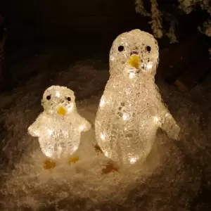 Image of 33cm LED Indoor Outdoor Acrylic Penguins Christmas Decoration in Warm White