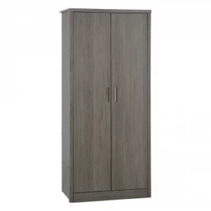Image of Lisbon 2 Door Black Woodgrain Effect Wardrobe