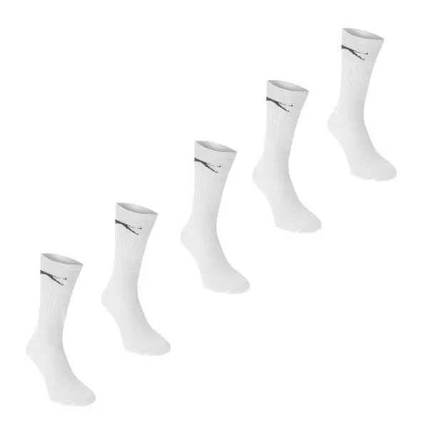Image of Slazenger 5 Pack Crew Socks Junior - White 1 - 6