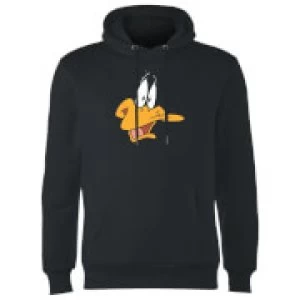 Image of Looney Tunes Daffy Duck Face Hoodie - Black - S