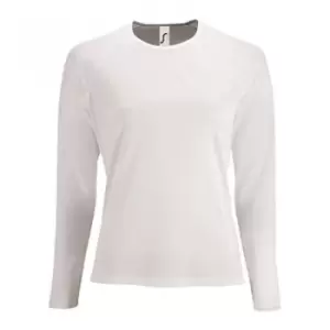 Image of SOLS Womens/Ladies Sporty Long Sleeve Performance T-Shirt (XS) (White)