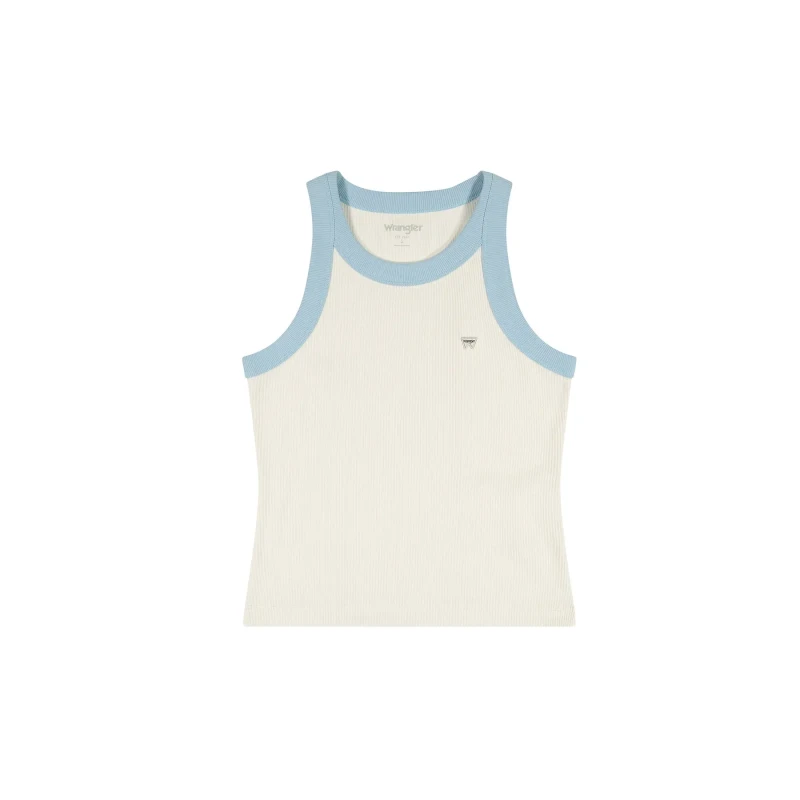 Image of Wrangler Womens tank top Wrangler Ringer Vintage Blanc Female M