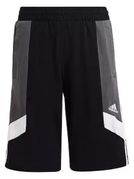 Image of adidas Sportswear Junior Colourblock 3 Stripe Short, Black, Size 7-8 Years