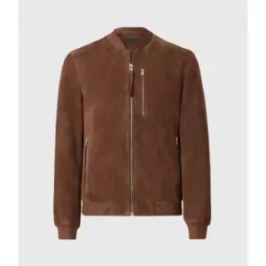 Image of AllSaints Kemble Suede Bomber - Brown