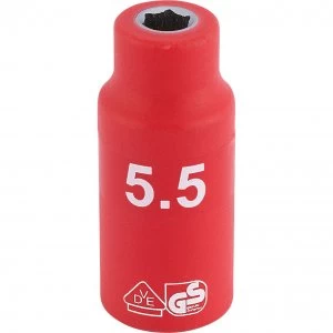 Image of Draper 1/4" Drive VDE Fully Insulated Hexagon Socket Metric 1/4" 5.5mm