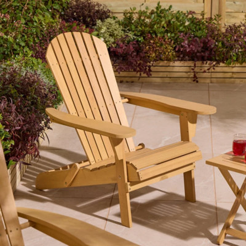 Image of Rowlinson Sandown Folding Adirondack Chair, Brown SANFOLDACH