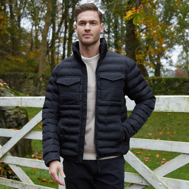 Image of Threadbare Funnel Neck Lightweight Puffer Jacket - Black M