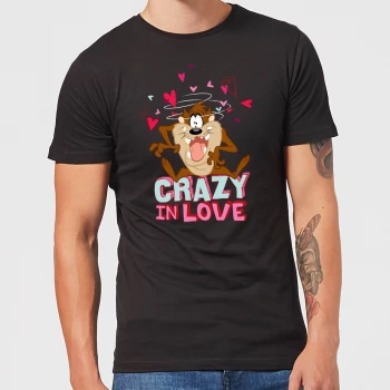 Image of Looney Tunes Crazy In Love Taz Mens T-Shirt - Black - 4XL - Black
