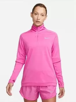 Image of Nike Running Pacer Half Zip Top - Pink, Size S, Women