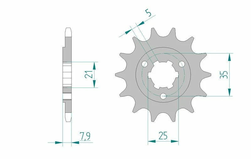 Image of AFAM Steel Standard Front Sprocket 22503 - 520