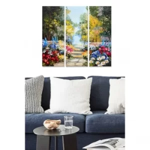 Image of MDF7547042 Multicolor Decorative MDF Painting (3 Pieces)