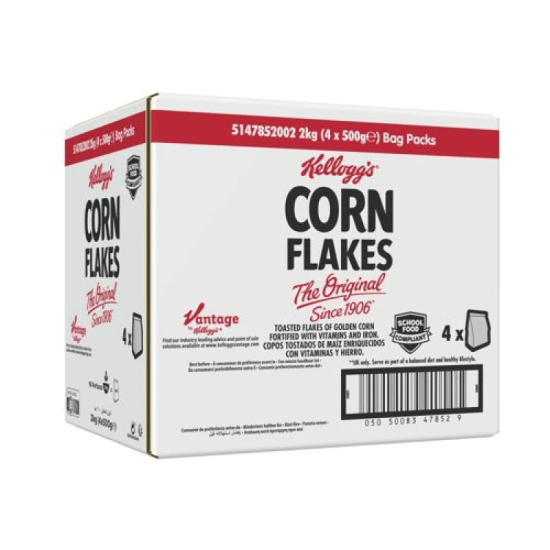 Image of Kelloggs Kellogg's Cornflakes Bag 500g (Pack of 4) 5147852000 5147852000