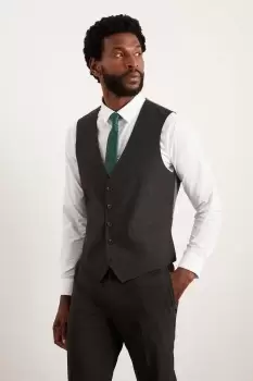 Image of Mens Tailored Fit Charcoal Essential Waistcoat