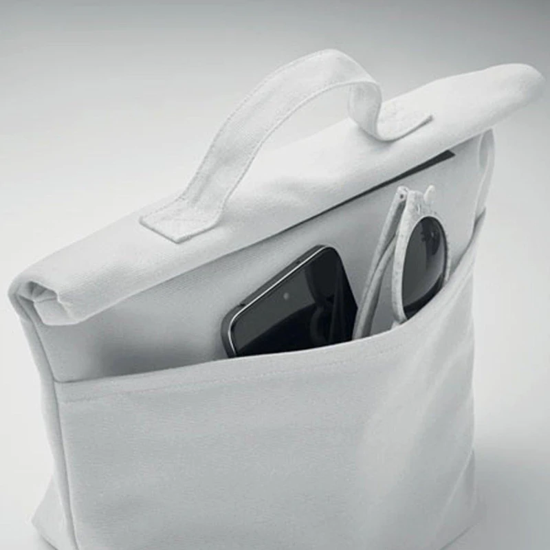 Image of Treat Republic White Cotton Rolltop Cooler Bag White unisex Standard