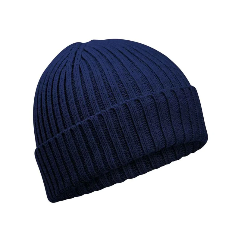 Image of Beechfield Cotton Beanie in Navy Navy Unisex One Size