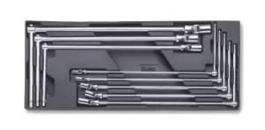 Image of Beta Tools T63 8pc T-Handle with Swivel Hex Socket Wrench Set Tray Roller Cab