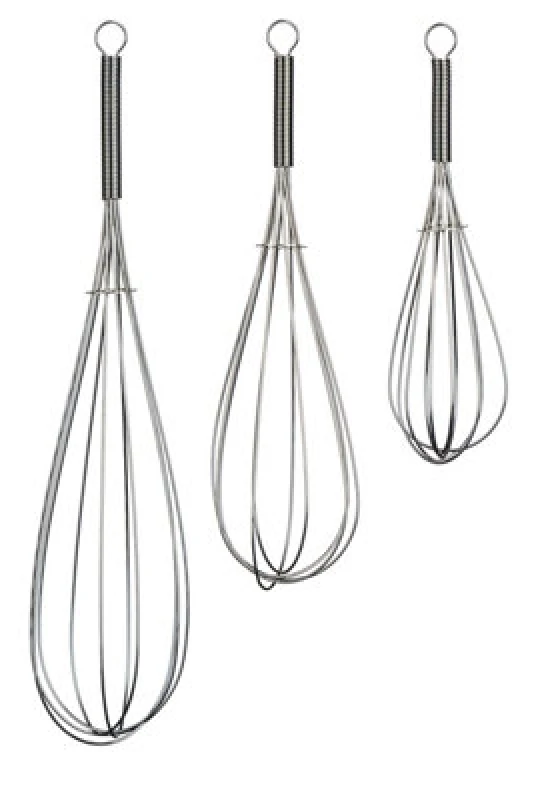 Image of Premier Housewares Set of 3 Karim Chrome Finish Whisks Silver