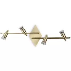 Image of Ideal Lux Alfa Adjustable Ceiling Spotlight Bar Brass 72cm